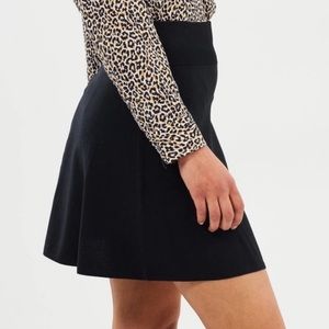 J. Crew 365 Black Wide Waistband Flare Skirt